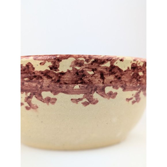 Handmade 6.5" Stoneware Bowl Red Apple Rustic Farmhouse Country Studio Pottery - Picture 5 of 10